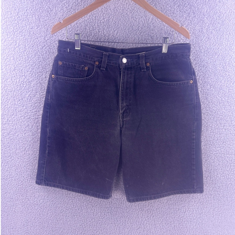 Levis 550 Relaxed Fit Denim Shorts Mens 34 Faded Black Vintage Made in Canada